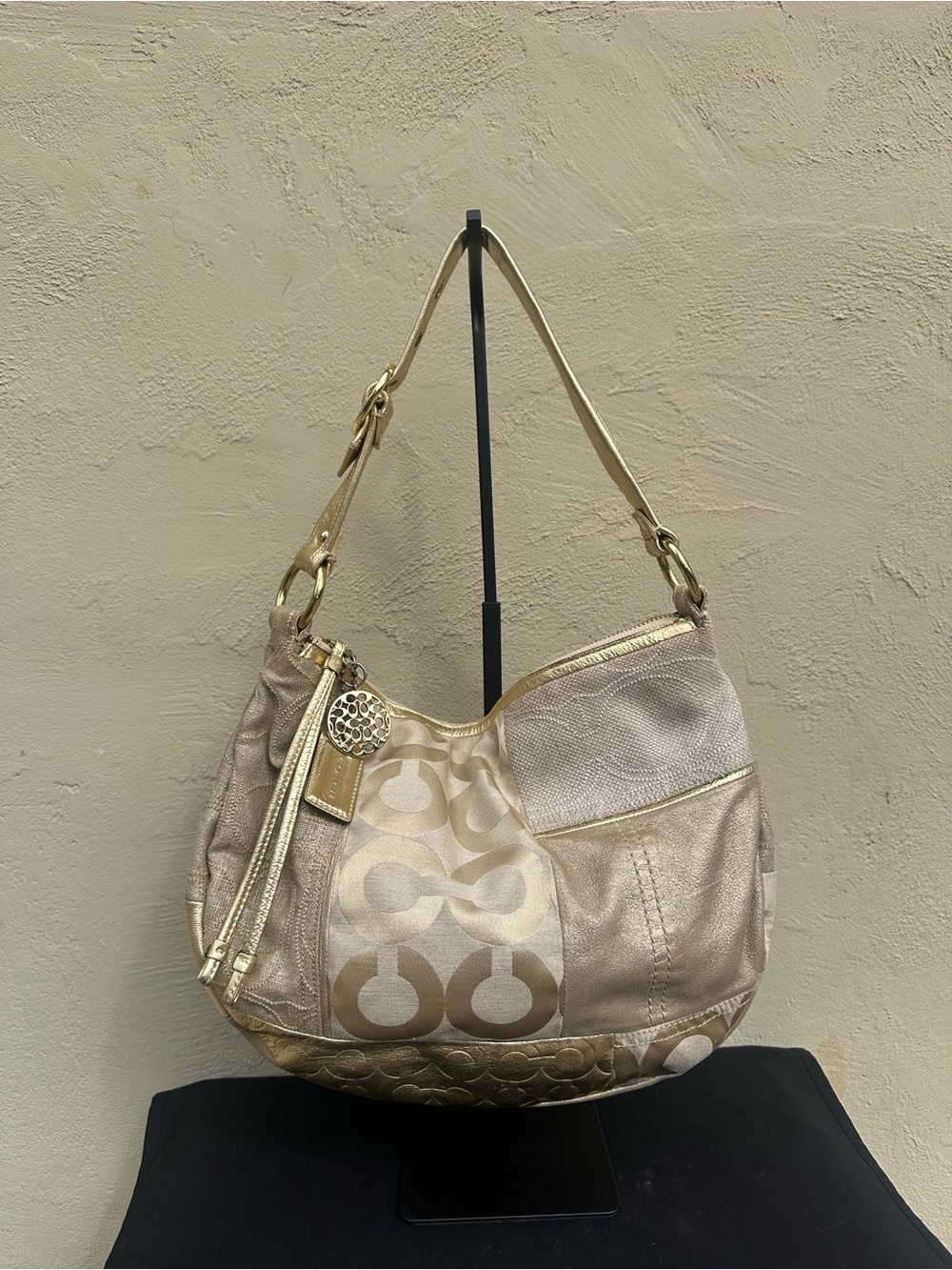 🦁 Y2K Coach Ali Optic C Patchwork Pieced Hobo Bag 13643 🦁